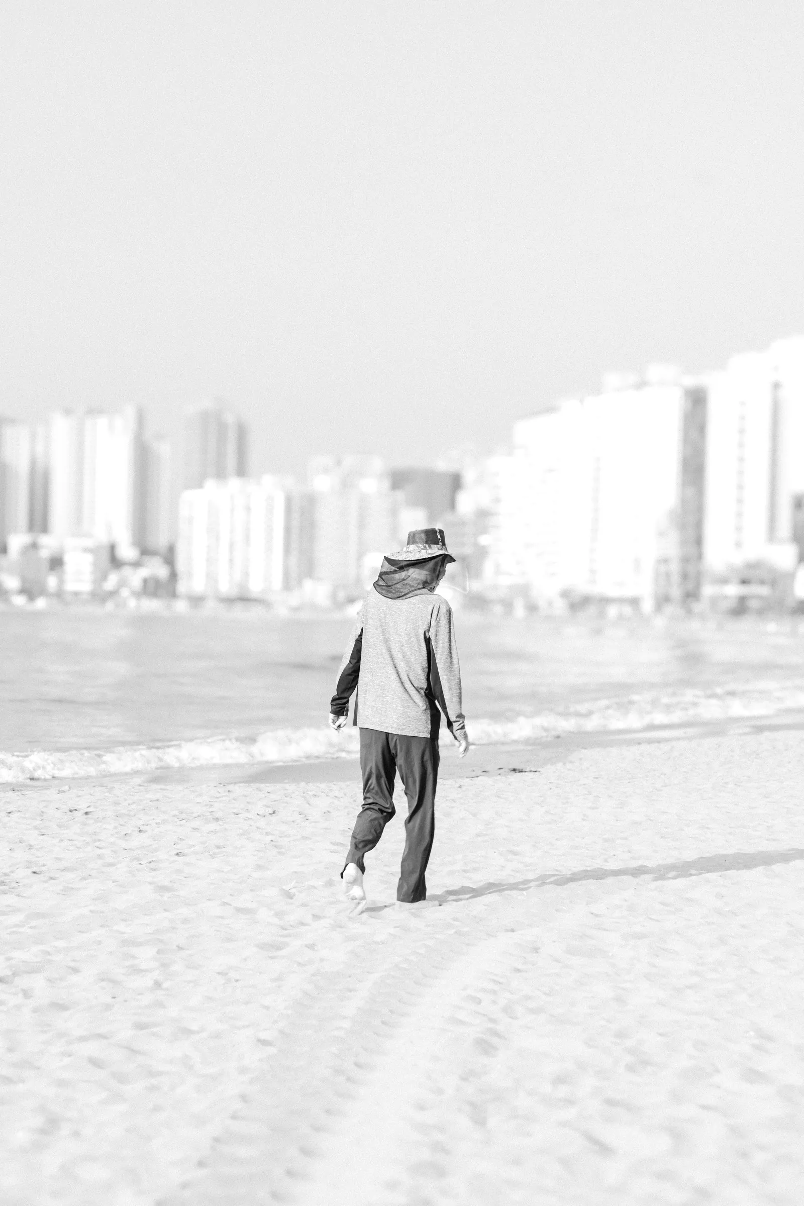 A solitary figure in the distance
